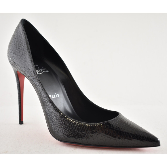 Christian Louboutin Kate 100 Black Specchio Star Pointed Classic Heel Pump 40 - Picture 4 of 15